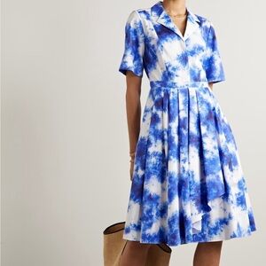 Jason Wu Collection Cotton Blue Printed Shirt Dress Size 6 Blue White